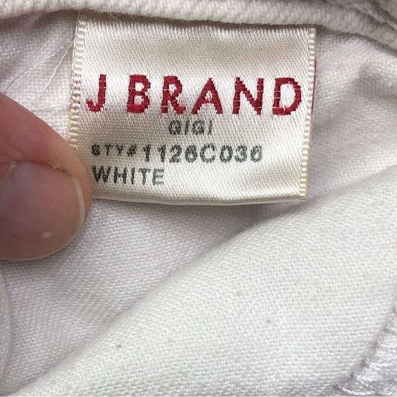 J Brand Gigi jeans white straight leg cropped stretch mid rise 28 - Picture 6 of 8